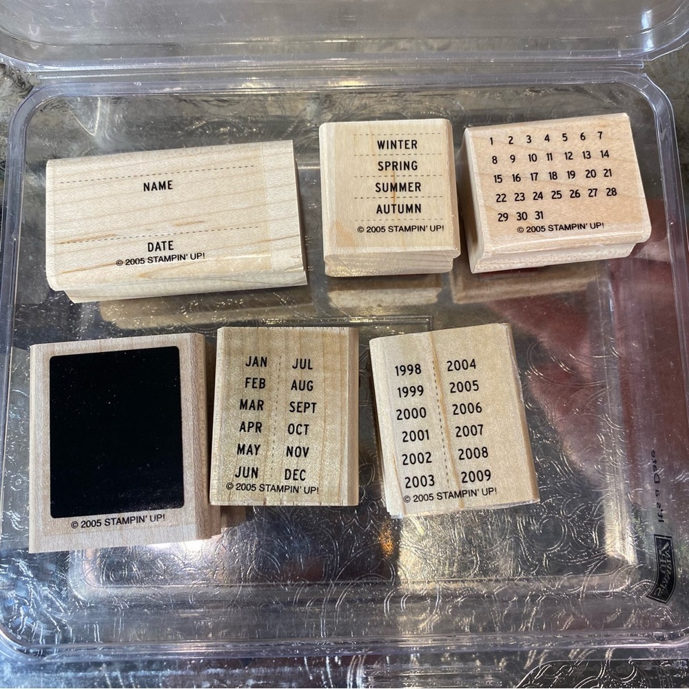 Stampin Up It's a Date 6 Pc Stamp Set Calendar Months Days Year